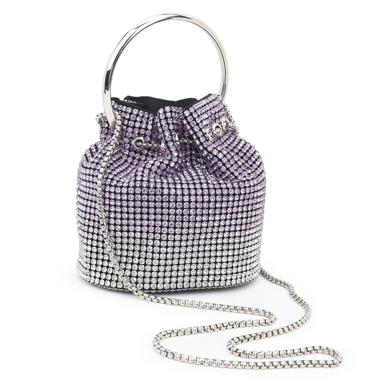 Purple Silver Handle Party Bag