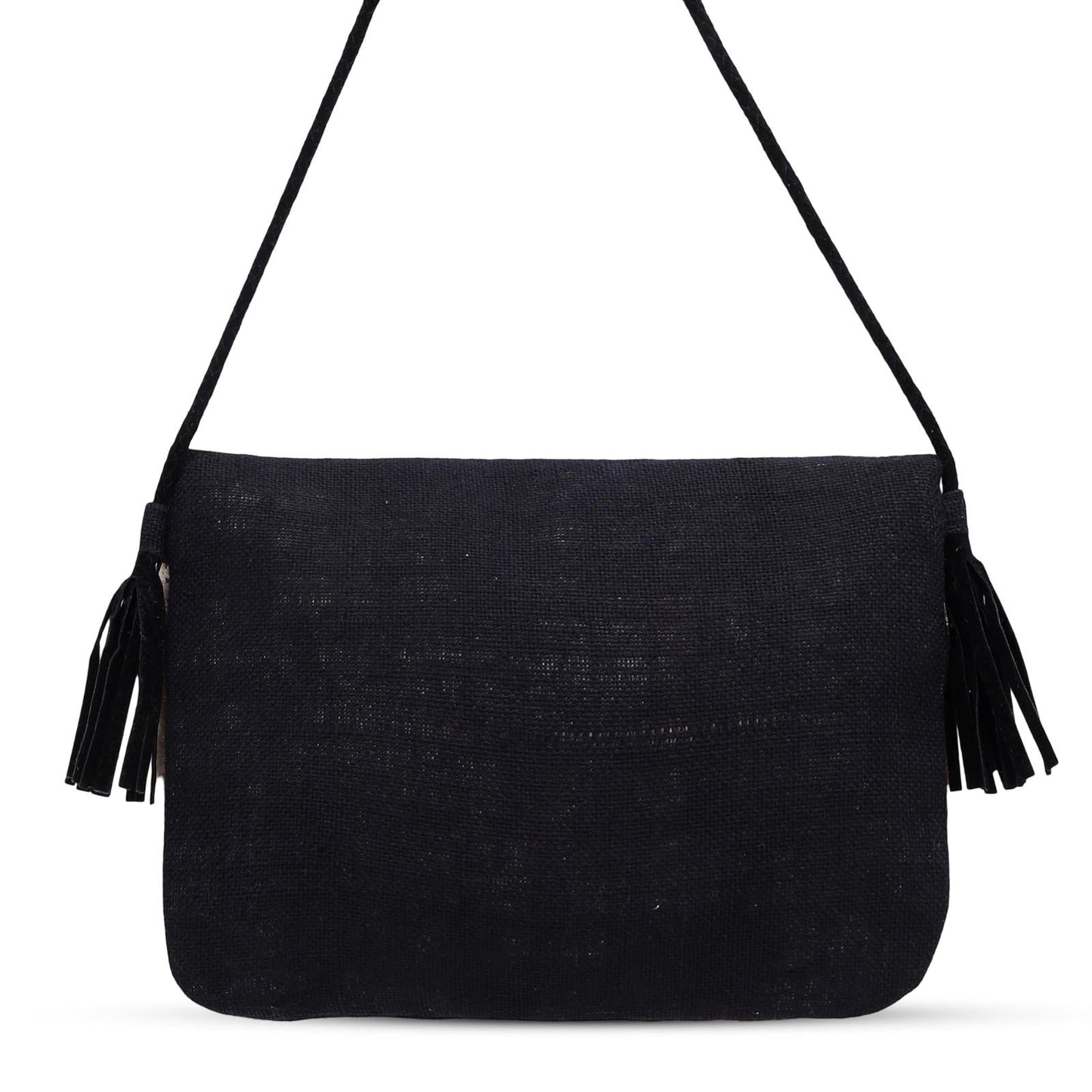 Boho Banjara Embellished Crossbody Black Bag – Handmade Bohemian Festival Purse
