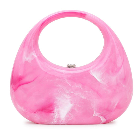 Moon Clutch Pink Purse Evening Handbag for Women Crossbody Sling Bags